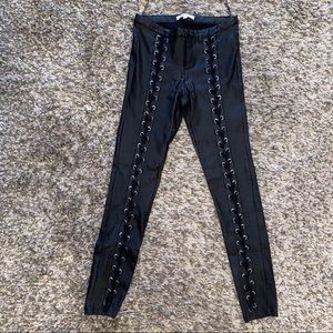 Rockstar Leather Lace Up Pants
